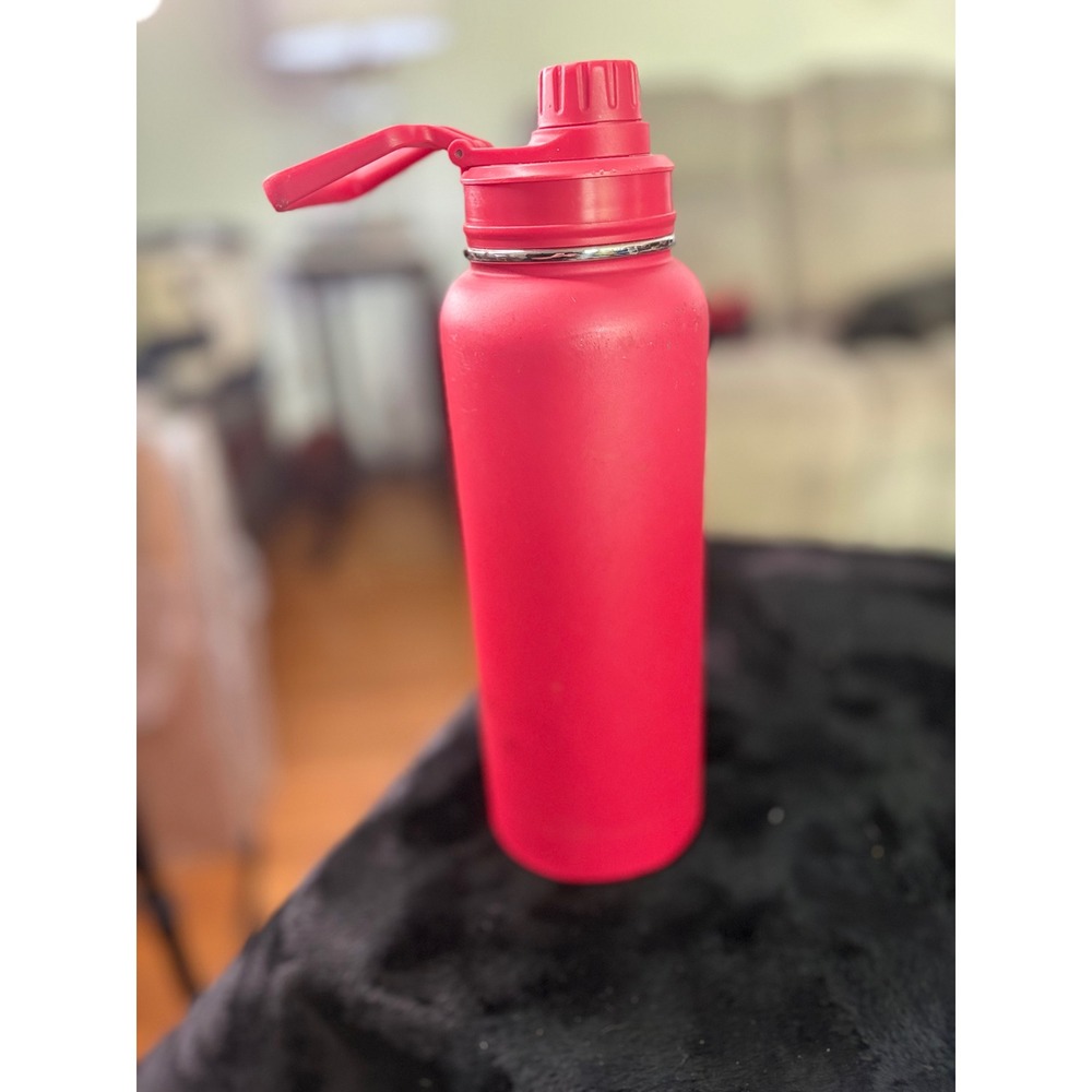 Adventuridge 40 oz Vacuum Insulated Water Bottle Red Stainless Steel Flask Lid